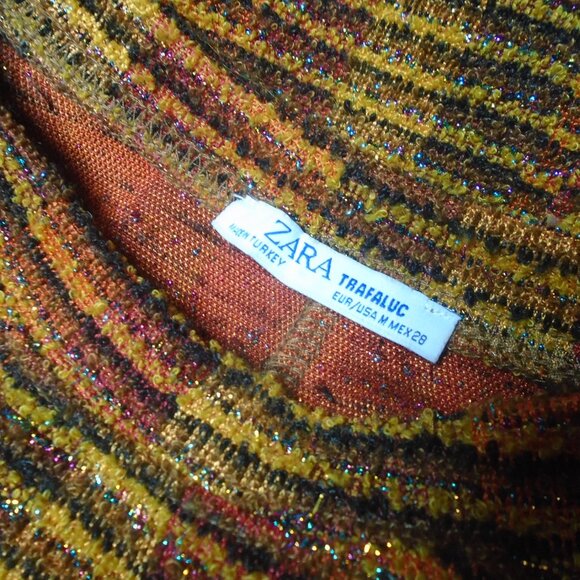ZARA Cropped Sweater for Fall with Metallic Sparkle - Balloon Sleeves! - Picture 4 of 9